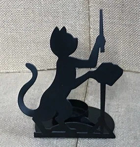 Candelabro de luz de té de metal negro silueta de director de orquesta para gatos caprichoso - Imagen 1 de 6