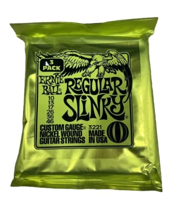 Струны для электрогитары Ernie Ball Regular Slinky 3 комплекта P03221 UPC749699132219 - Изображение 1 из 2