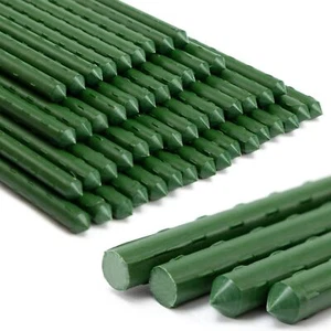 Garden Stakes 48'' Plant Sticks, 50PCS Plastic Coated Steel 4ft Plant Stakes Sup - Picture 1 of 5