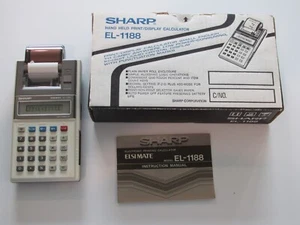 RARE SHARP EL-1188 Handheld Print/Display Calculator Japan BOXED Working Vintage - Bild 1 von 14