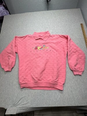 Sudadera Vintage Crazy Shirts Hawaii L Florida Fruta Bordada Rosa Foto 1 de 4