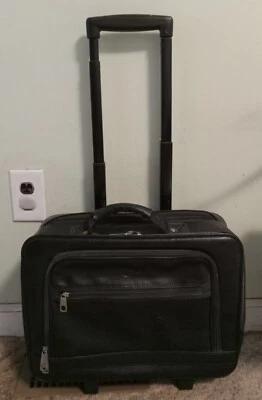 Rolling attache briefcase carry on business travel laptop 17x12x6 with telescop - Image 1 of 4