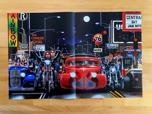 2023 Print David Mann Magazine Centerfold Sunset Boulevard Harley Davidson Art - Picture 1 of 1
