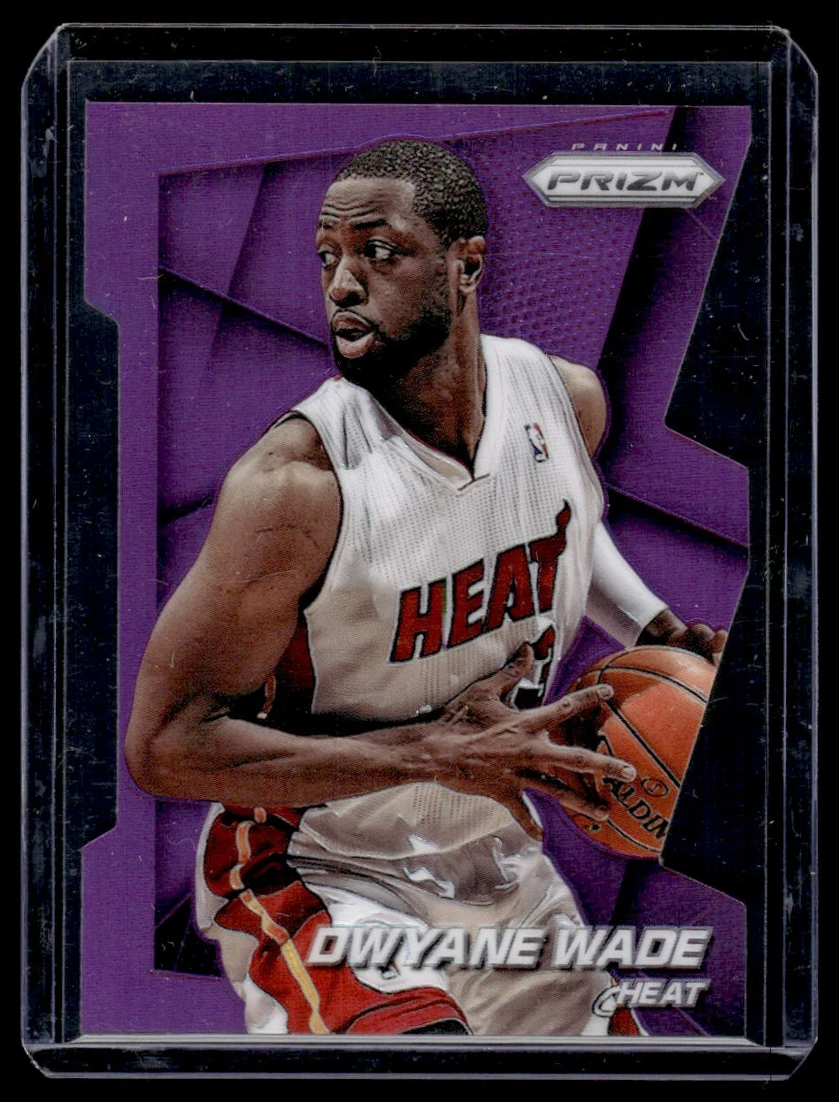 2014-15 Panini Prizm Prizms Die Cut Purple Dwyane Wade 105/139 Miami Heat #141