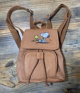 Peanuts Snoopy Mini Back Pack Peanuts Woodstock Travel School Bag Russet Brown