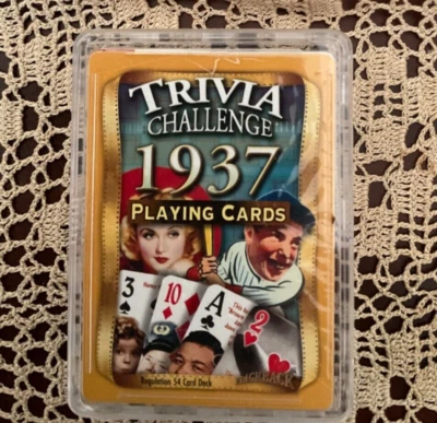 1937 Trivia Challenge Playing Cards: Birthday or Anniversary Gift, sealed new - Image 1 of 3