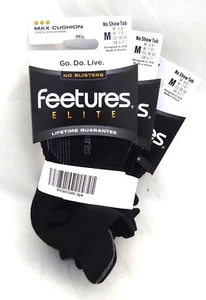 Feetures Elite Max Cushion No Show Tab, Black, SM-LG, Unisex, 3 Pair - Picture 1 of 1