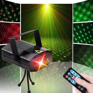 Mini Laser Projektor Bühnenbeleuchtung LED R&G Lichter Party DJ Disco Grün Stern RC - Bild 1 von 3
