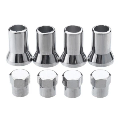 4Sets Universal TPMS Chrome Valve Stem Sleeve Covers Cap Kit Car Accessories - Image 1 of 4