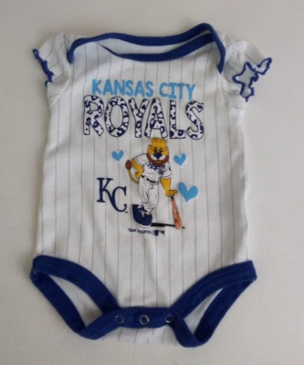 MLB Kansas City Royal's With Mascot Design Bodysuit Infant Girls 0/3 Months Foto 1 de 4