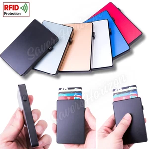 RFID Metal Plastic Card Holder Card Wallet Pop Up Slim Credit Card /MONEY Holder - Picture 1 of 25