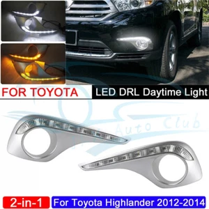 Pair Daytime Lights LED DRL Fog Lamps q For Toyota Highlander 2012 2013 2014 - Picture 1 of 12