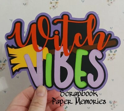 Halloween, Witch Vibes Title, Halloween Theme, Halloween , Fall, Scrapbook  - Image 1 of 2