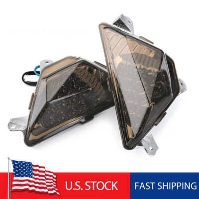 Pair Front LED Turn Signals Lights For KAWASAKI NINJA 250 300 400 650 1000 ZX-6R Foto 1 de 4