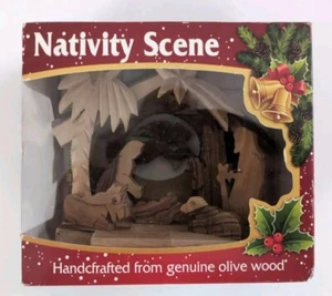 Christmas Nativity ornaments from Israel Holy Land Bethlehem olive wood NEW - Picture 1 of 7