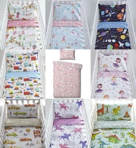 Kids Children's Cot Duvet Cover & Matching Pillowcase Sets - 90cm x 120cm - Picture 1 of 12