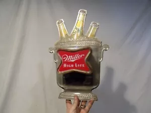 60er Jahre MILLER CHAMPAGNER AUS BIER BELEUCHTET BAR EIMER SCHILD VINTAGE HIGH LIFE NOS? - Bild 1 von 12