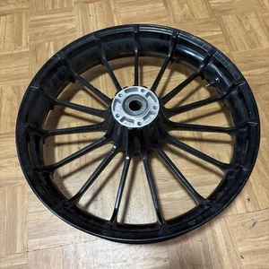 HARLEY DAVIDSON GENUINE TOURING 19x3.5 VIVID BLACK TURBINE TALON SPOKE WHEEL - Picture 1 of 16