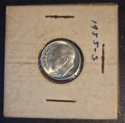 Moneda de diez centavos de plata Roosevelt 1955-S 10C Foto 1 de 2