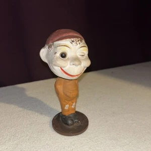 Antique Boy Nodder Bobble Head Toy Winking Composition W/ Glass Eye-Early 1900s - Picture 1 of 11