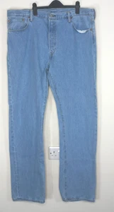 Levis 501 Light Wash Denim Straight Leg Jeans W 40 L 34 - Picture 1 of 4