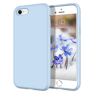 Custodia iPhone SE 3 | 2020 | silicone liquido gomma gel morbida 4,7 pollici - blu chiaro - Foto 1 di 8