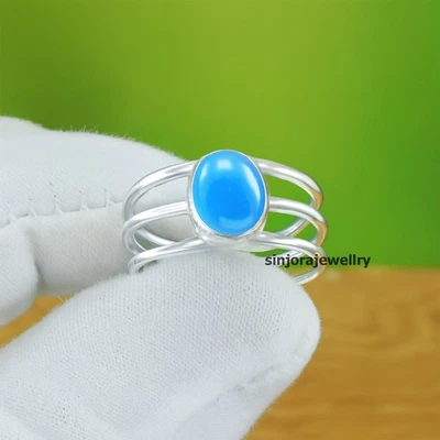 Anello regalo fatto a mano in argento sterling 925 con pietra preziosa... - Immagine 1 di 4