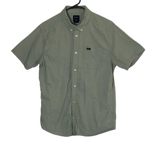 RVCA Mens Medium Button Down Slim Fit Short Sleeve Casual Work Shirt Pre Owned - Picture 1 of 7