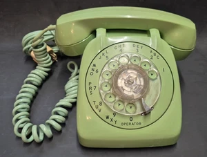Vintage Seafoam Green Automatic Electric Rotary Dial Desk Telephone UNTESTED - Picture 1 of 6