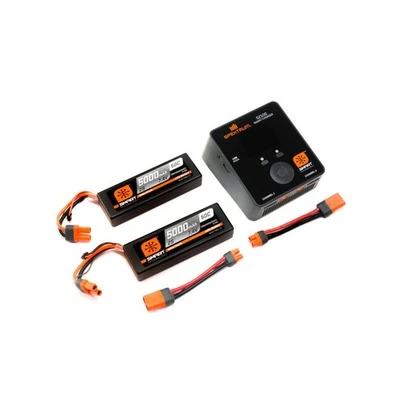 Spektrum SPMXPS4 Smart Powerstage 4S Bundle: 5000mAh 2S LiPo (2) / S2100 Charger - Image 1 of 2
