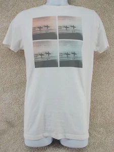 Old Navy Men’s Surfer Graphic Tee White Size Small Casual Cotton Shirt - Picture 1 of 11
