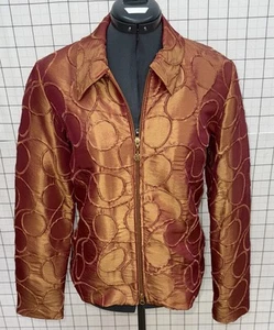 Joseph Ribkoff Metallic Rose Gold Swirl Pattern Dressy Jacket Blazer sz 10 - Picture 1 of 8