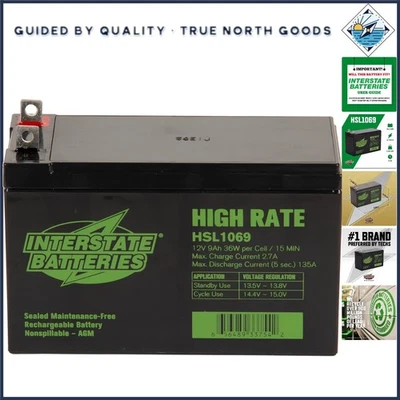 SLA AGM Rechargeable 12V 9Ah Battery - Spill-Proof for Generac Generators & More - Image 1 of 4