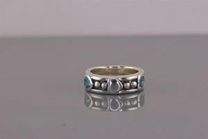 Sterling Silver Double Blue Hearts Cubic Zirconia Band Ring 925 Sz: 6 - Picture 1 of 8