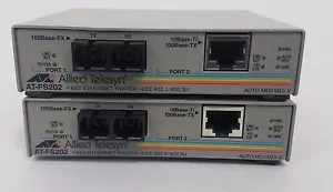 Lot of 2 Allied Telesyn Fast Ethernet Switch IEEE 802.3 100Base FX AT-FS202 - Picture 1 of 3