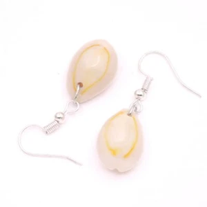 Pendiente colgante de madreperla blanco beige natural con concha de caracola de 18 mm 1,5" - Imagen 1 de 3
