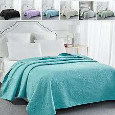 Bed Quilt Queen Size Embossing Bedding Bedspread 96x96" Lightweight Cotton Quilt