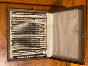 Vintage Nutcracker and Nut Picks Set by Jennings Bros A-1 in Original Wood Box - Picture 1 of 3