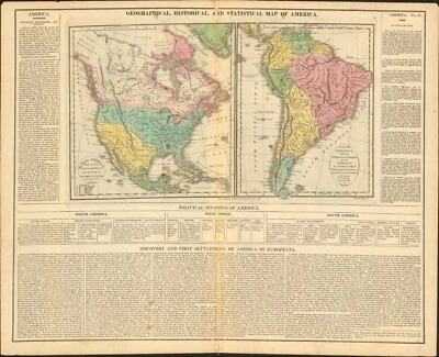 1820 North & South America antique map by Lavoisne ~ 21.8" x 17.6" hand colored - Image 1 of 4