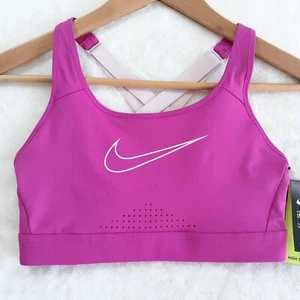 Nike Womens Pink Dri Fit Training High Support Impact Sports Bra Size Small NEW - Picture 1 of 11
