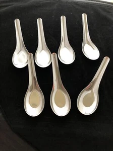 Zebra.Chinese.Stainless Steel Soup Dessert Spoons - Set of 7 - Picture 1 of 3