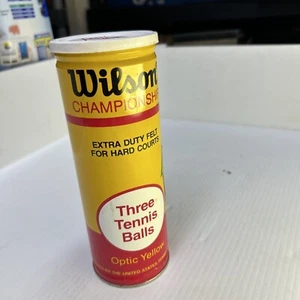 Vintage Wilson Championship Bright Orange Tennis Balls Unopened Metal Can - Picture 1 of 11