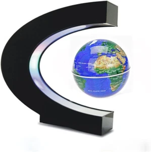 Floating Globe LED Lights C Shape Magnetic Levitation Floating Globe World Map - Picture 1 of 7