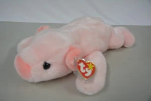 Ty Beanie Buddy Squealer the Pig Plush Pink Stuffed Animal Knotted Tail 14" 1998 - Picture 1 of 4