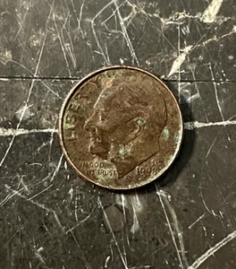 1998D Roosevelt Dime RARE Clad Error, Improper Planchet Annealing, Black Beauty - Picture 1 of 2