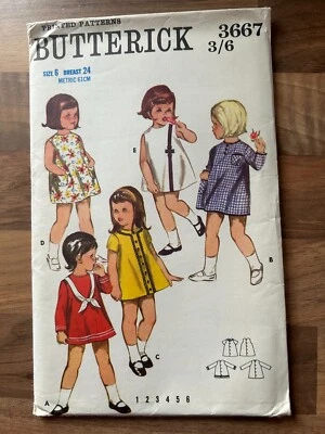 sent tracked Vintage Sewing pattern Butterick 3667 age 6 UNUSED - Image 1 of 2