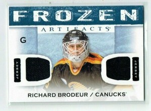 14-15 UD Upper Deck Artifacts  Richard Brodeur  Dual Jerseys