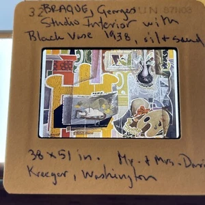Georges Braque "Studio W Black Vase " 35mm Cubism French Modern Art Slide - Picture 1 of 3