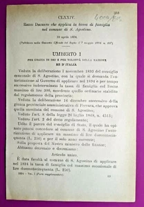 Gemeinde Sant'Agostino, Königliches Dekret Wendet Familiensteuer An - 4000 Bis - Bild 1 von 1