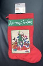Vintage Mickey Minnie Goofy Warmest Wishes 13" Christmas Stocking Mervyns NWT